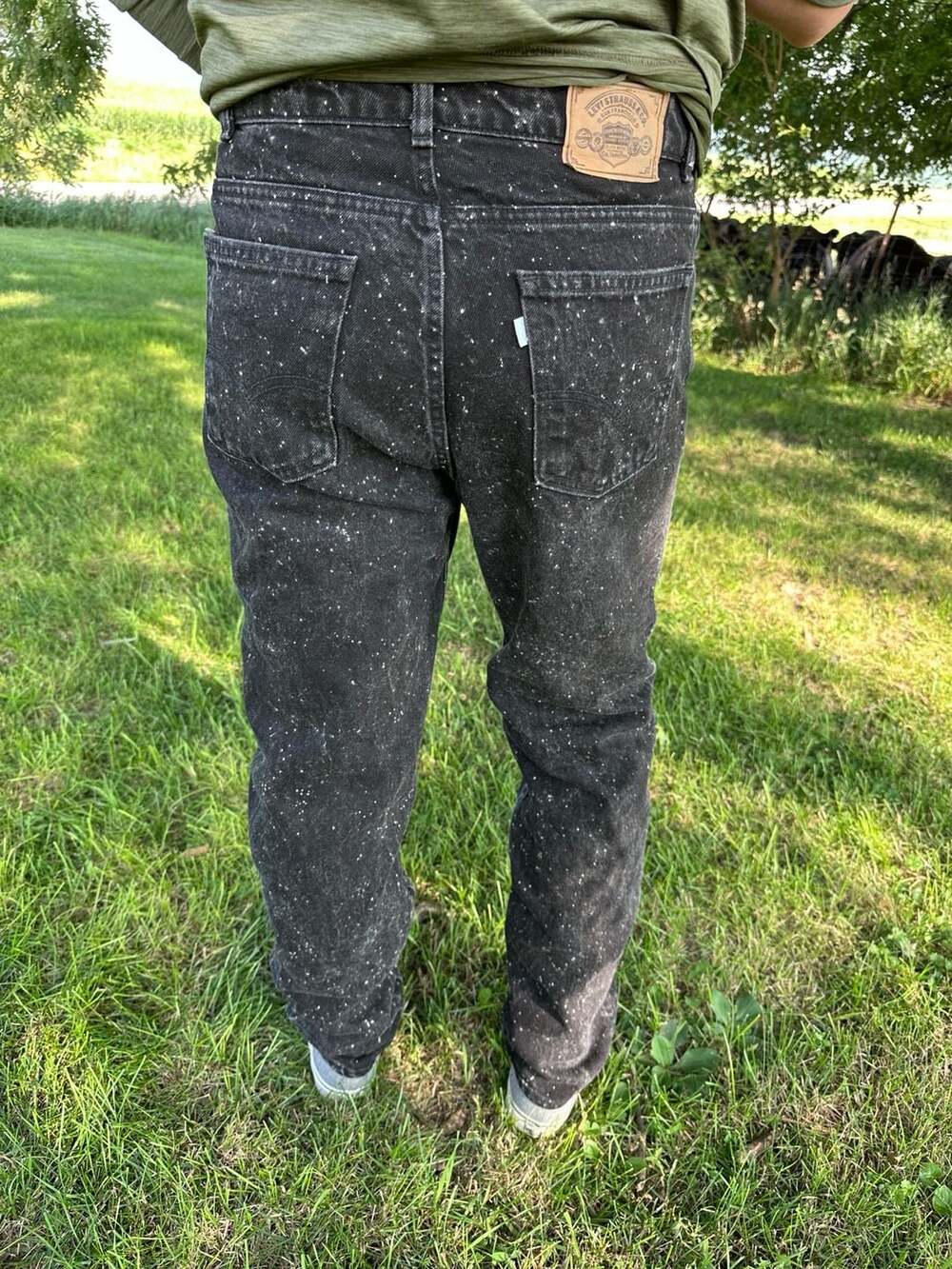 Rare Vintage 80s Levi’s Galactic Wash Black Jeans Silver Tab Size 34x32 USA Made